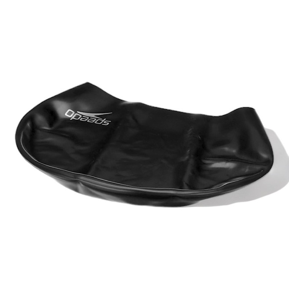 SPEEDO SILICONE Swim Cap for LONG Thick Hair SWIM CAP Black Goth NO LATEX NWT - Picture 4 of 11